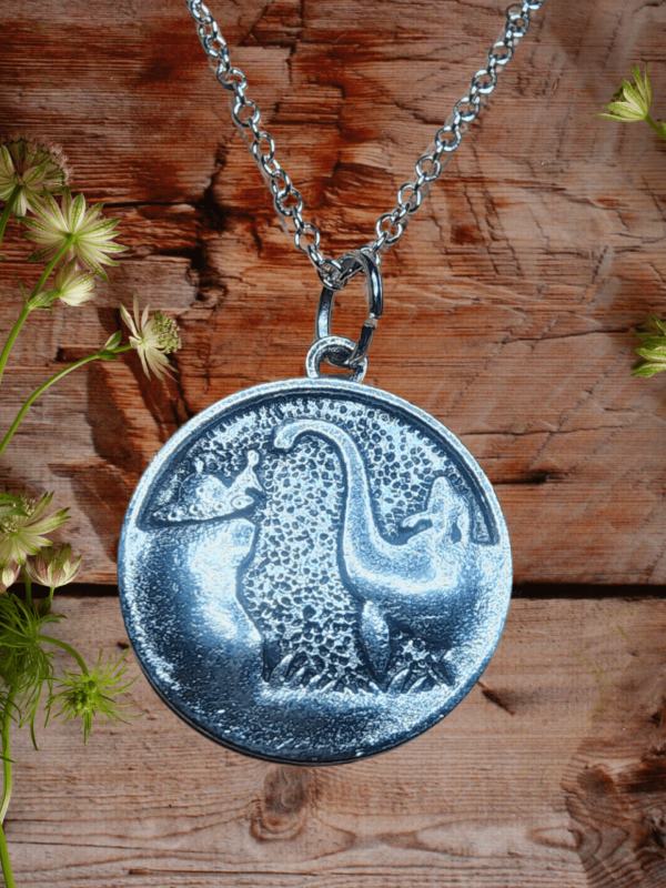 Lock Ness with Bigfoot Round Necklace