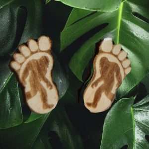 Bigfoot Footprint Wooden Earrings